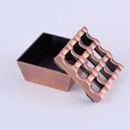 Ashtray Antique Copper 9 Holes Alloy Metal Windproof Square Cigar Ashtray