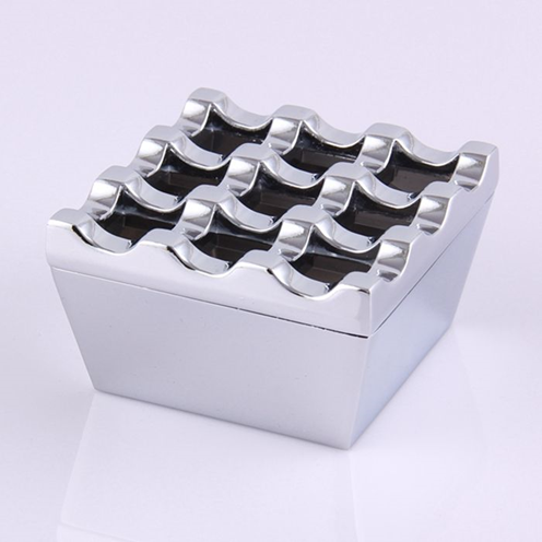  Windproof Ashtray -9 Hole Silver