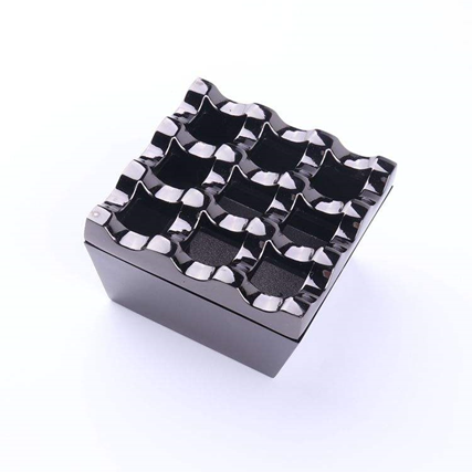  Windproof Ashtray 9 Holes Gunmetal Metal Square Wind Proof Cigar 