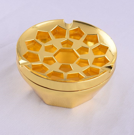 Round Ashtray With Lid  Nest Shape Alloy Metal for Indoor / Outdoor  usage Hotel Windproof