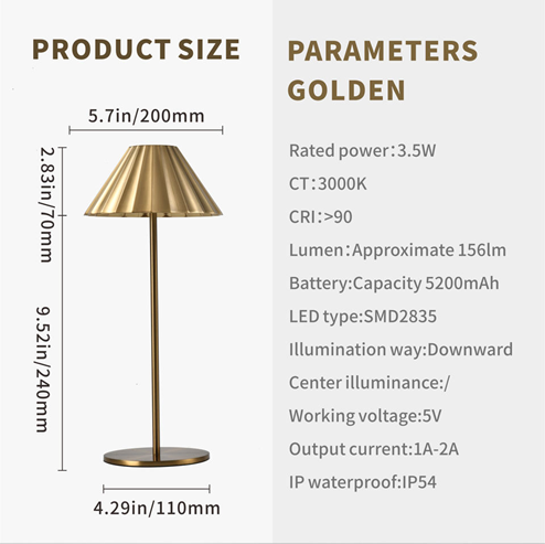  TERES -Modern Cordless Rechargeable Table Lamps for Restaurant/Living Room