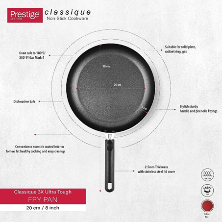  Prestige Classique 3X Ultra Tough Fry Pan, Red