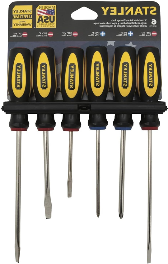  Stanley 60-060 Standard Fluted Screwdriver Set, Thrifty 6 Pieces Set