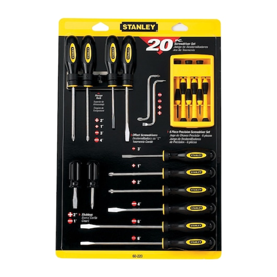  Stanley (0-60-220) 20 Pieces Set Thrifty-Basic Screwdrivers