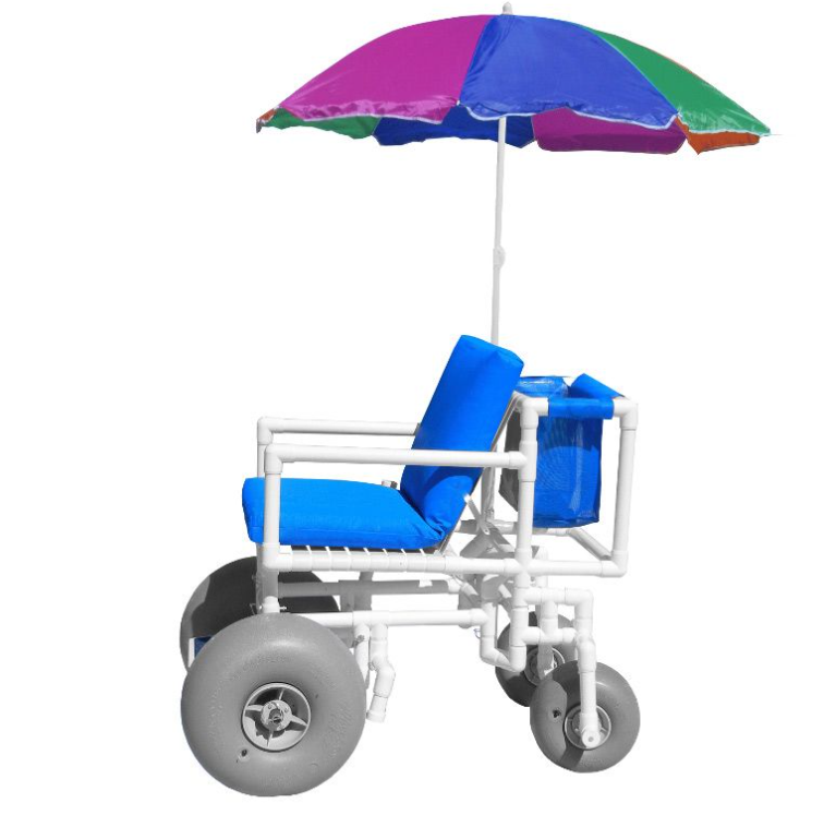 PVC Beach Wheelchair with Swivel Sand Tires