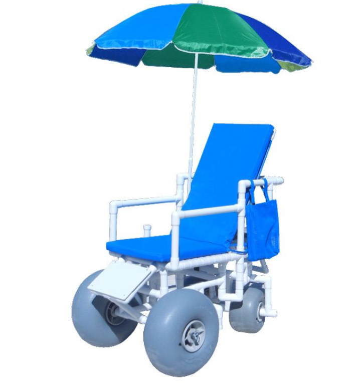 PVC Reclining Beach Wheelchair with Sand Tires